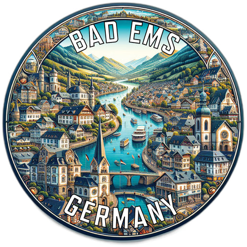 Bad Ems Germany Souvenir Die Cut Flat Magnet 6-Inch