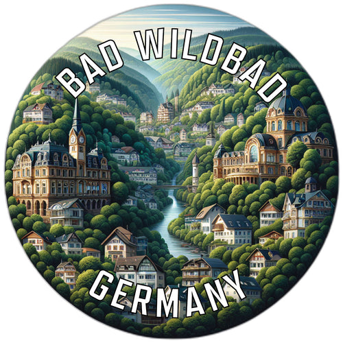 Bad Wildbad Germany Souvenir Die Cut Flat Magnet 2-Inch