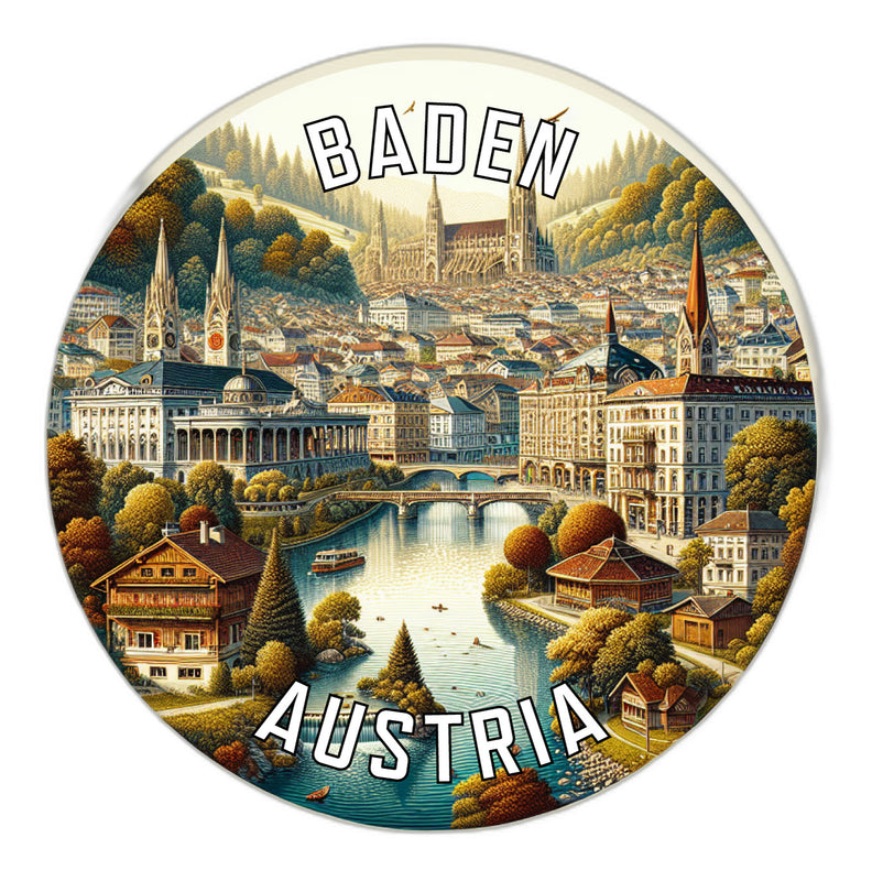 Baden Austria Souvenir Die Cut Flat Magnet 4-Inch