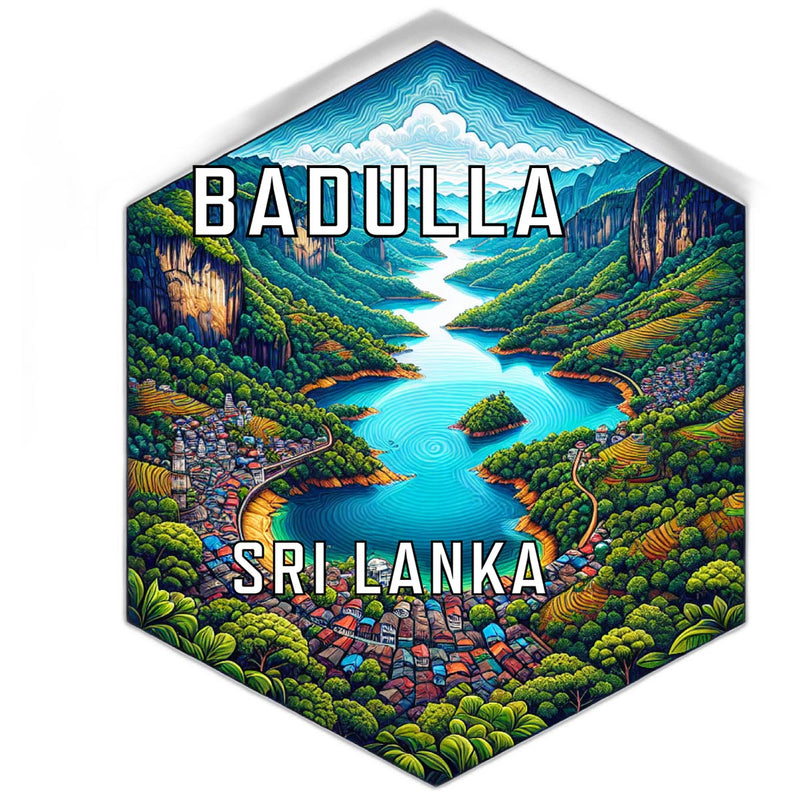 Badulla Sri Lanka Souvenir Travel Destination Die Cut Hexagon Fridge Magnet 2-Inch