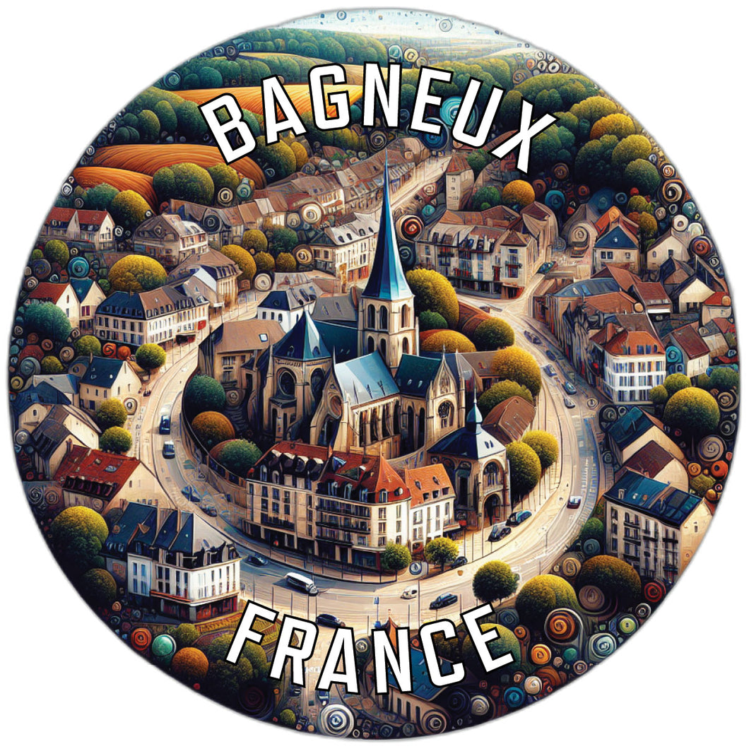 Bagneux France Souvenir Die Cut Flat Magnet 6-Inch