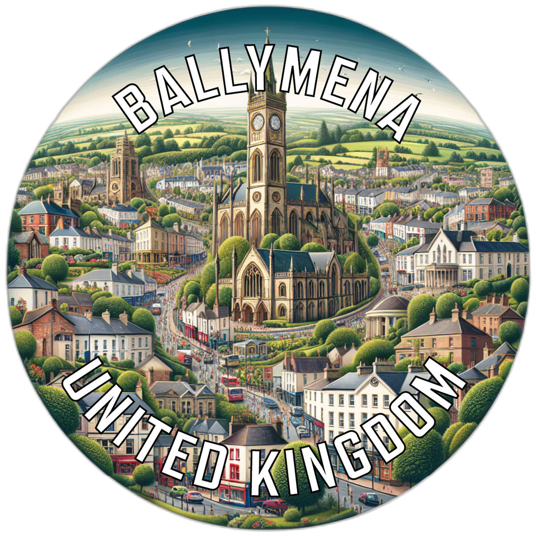 Ballymena United Kingdom Souvenir Die Cut Flat Magnet 2-Inch