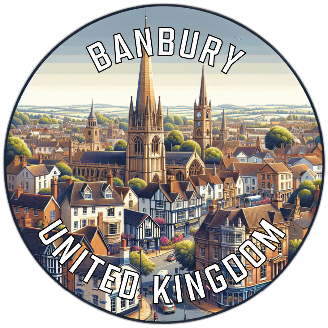 Banbury United Kingdom Souvenir Die Cut Flat Magnet 2-Inch