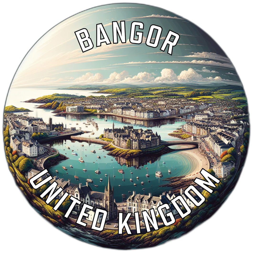 Bangor United Kingdom Souvenir Die Cut Flat Magnet 2-Inch
