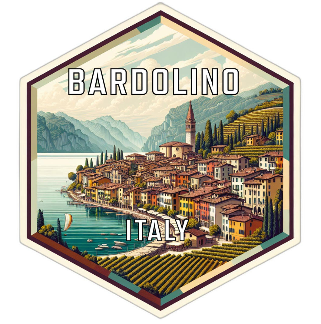 Bardolino Italy Souvenir Travel Destination Die Cut Hexagon Fridge Magnet 2-Inch