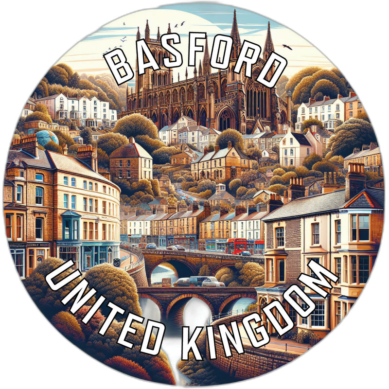 Basford United Kingdom Souvenir Die Cut Flat Magnet 6-Inch