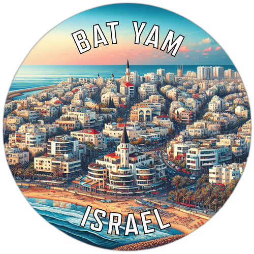 Bat Yam Israel Souvenir Die Cut Flat Magnet 2-Inch