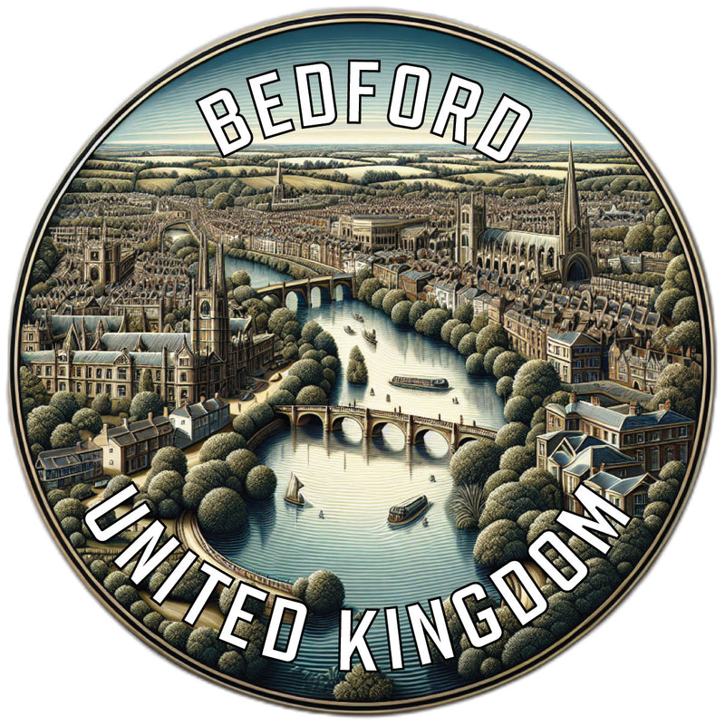 Bedford United Kingdom Souvenir Die Cut Flat Magnet 6-Inch