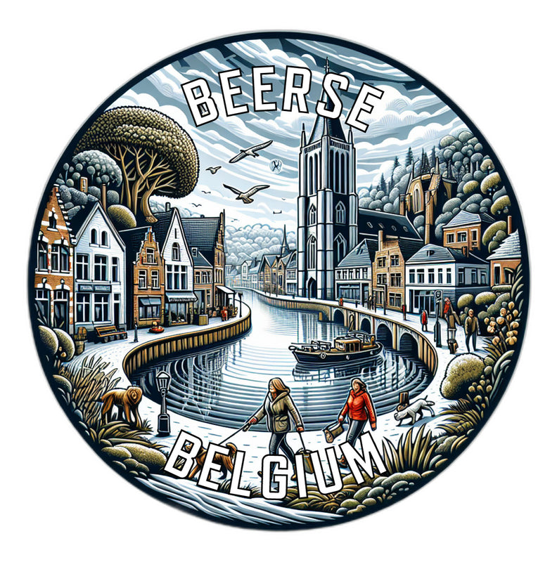 Beerse Belgium Souvenir Die Cut Flat Magnet 2-Inch