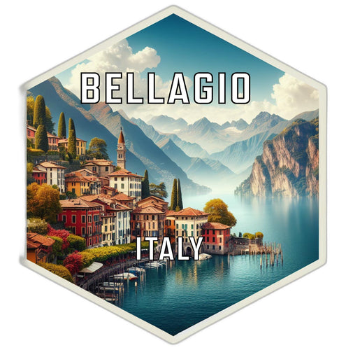 Bellagio Italy Souvenir Travel Destination Die Cut Hexagon Fridge Magnet 2-Inch