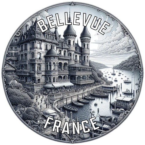 Bellevue France Souvenir Die Cut Flat Magnet 2-Inch