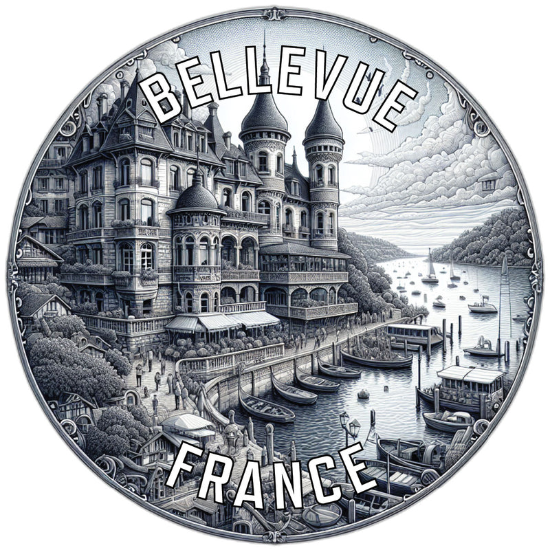 Bellevue France Souvenir Die Cut Flat Magnet 2-Inch