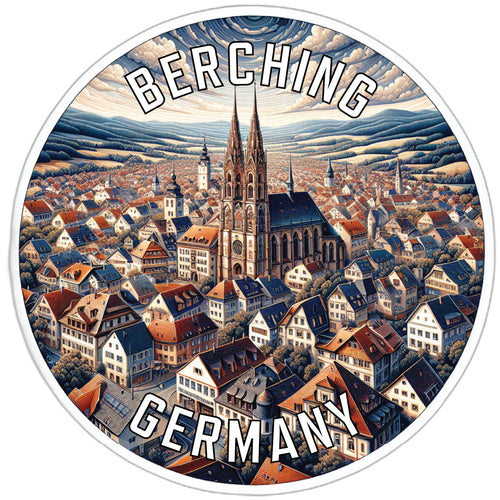 Berching Germany Souvenir Die Cut Flat Magnet 6-Inch