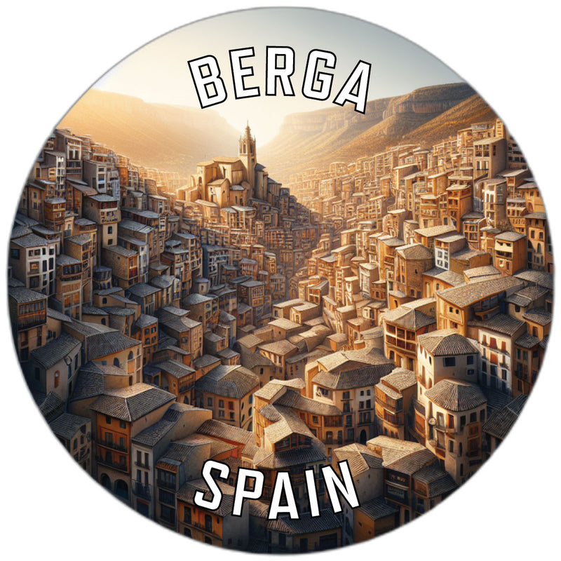 Berga Spain Souvenir Die Cut Flat Magnet 6-Inch
