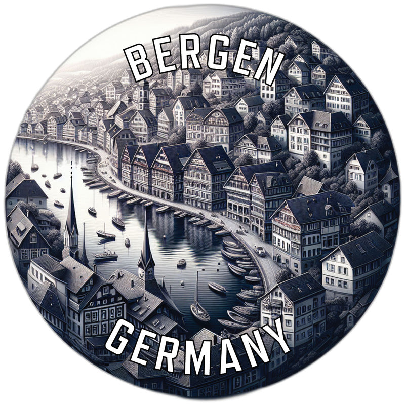 Bergen Germany Souvenir Die Cut Flat Magnet 2-Inch