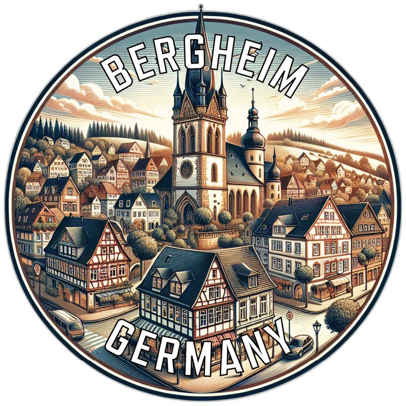 Bergheim Germany Souvenir Die Cut Flat Magnet 2-Inch