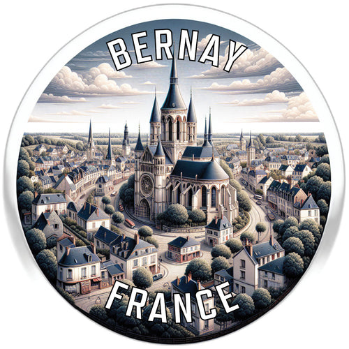 Bernay France Souvenir Die Cut Flat Magnet 2-Inch