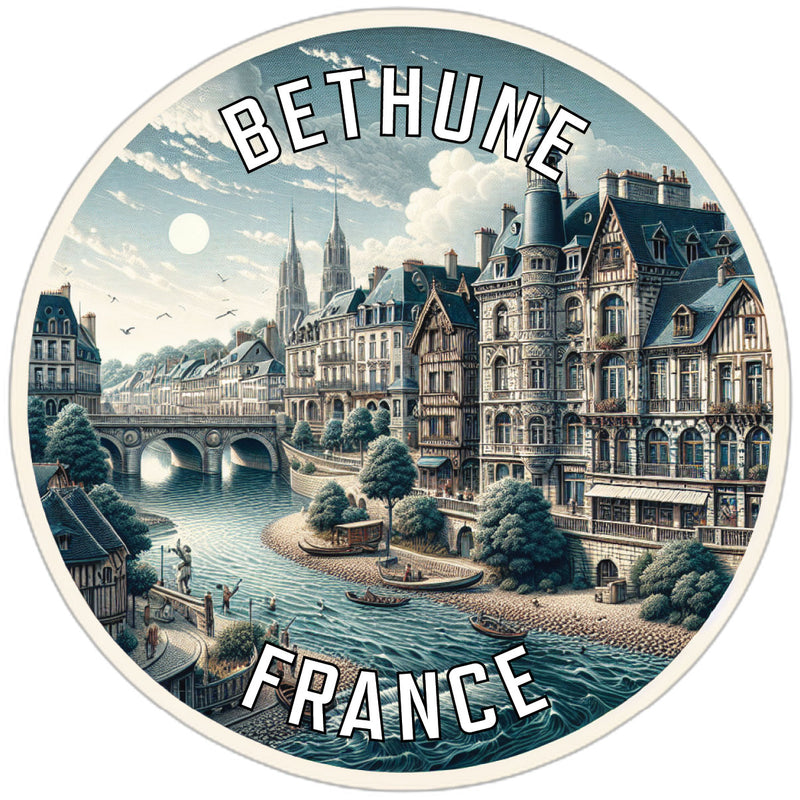 Bethune France Souvenir Die Cut Flat Magnet 2-Inch