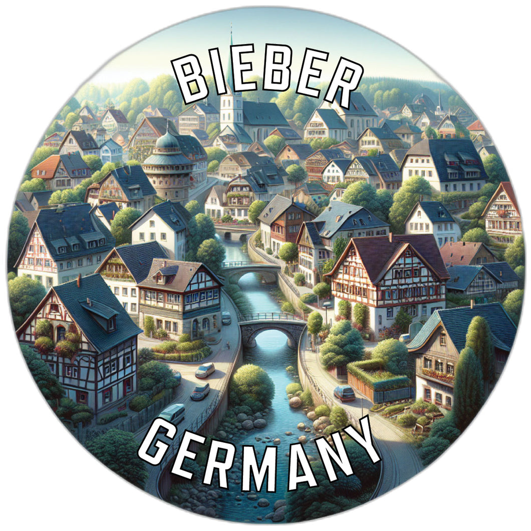 Bieber Germany Souvenir Die Cut Flat Magnet 2-Inch