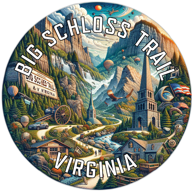 Big Schloss Trail Souvenir Die Cut Flat Magnet 6-Inch