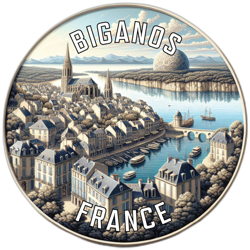 Biganos France Souvenir Die Cut Flat Magnet 2-Inch