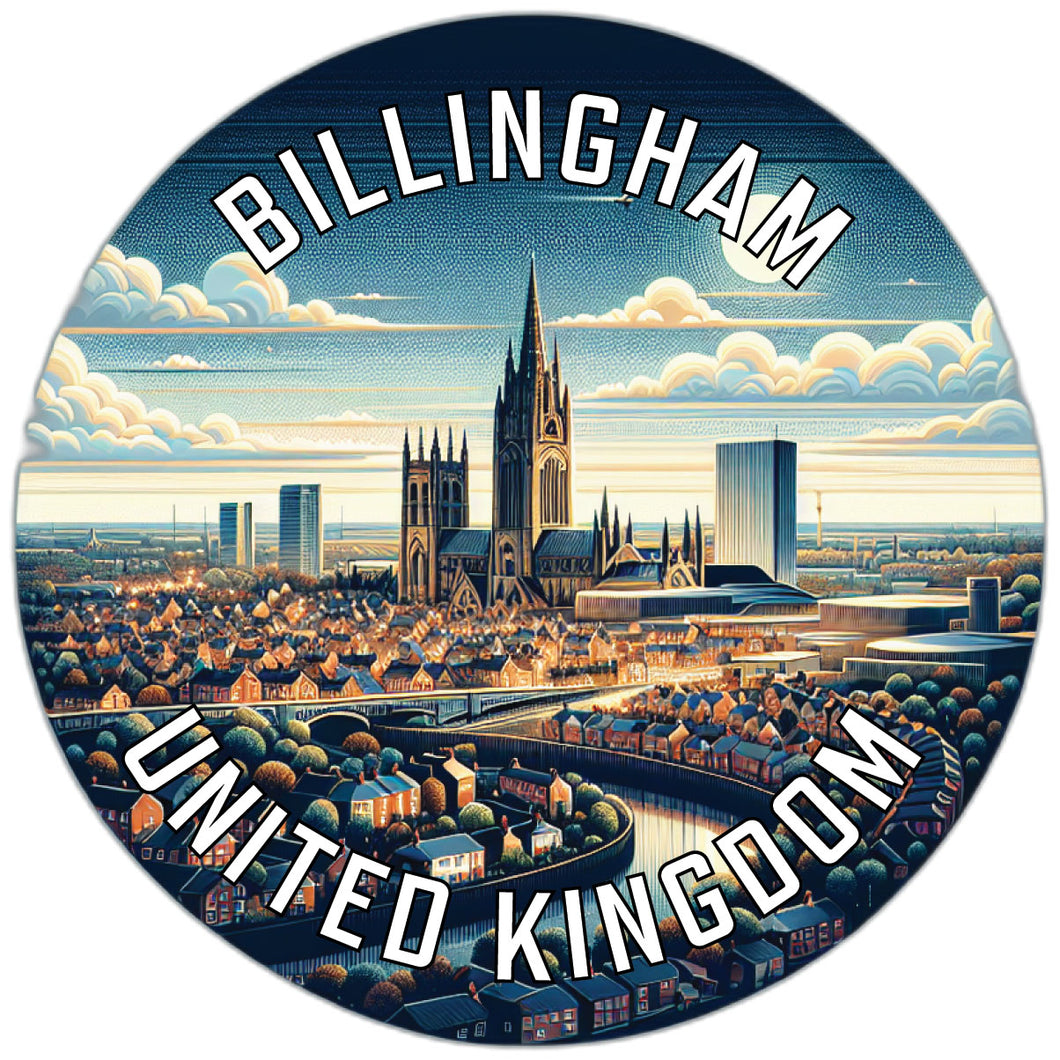 Billingham United Kingdom Souvenir Die Cut Flat Magnet 6-Inch