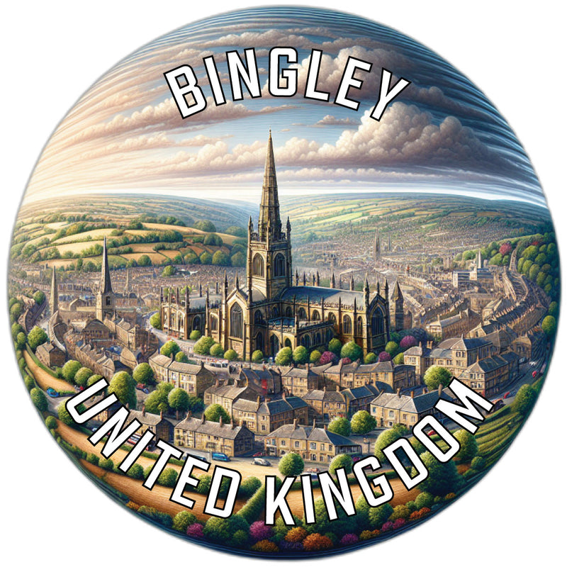 Bingley United Kingdom Souvenir Die Cut Flat Magnet 6-Inch