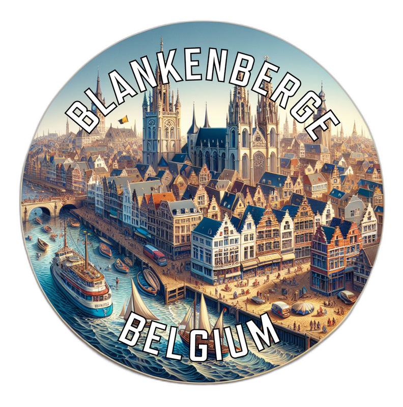 Blankenberge Belgium Souvenir Die Cut Flat Magnet 3-Inch