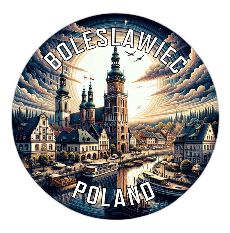 Boleslawiec Poland Souvenir Die Cut Flat Magnet 2-Inch