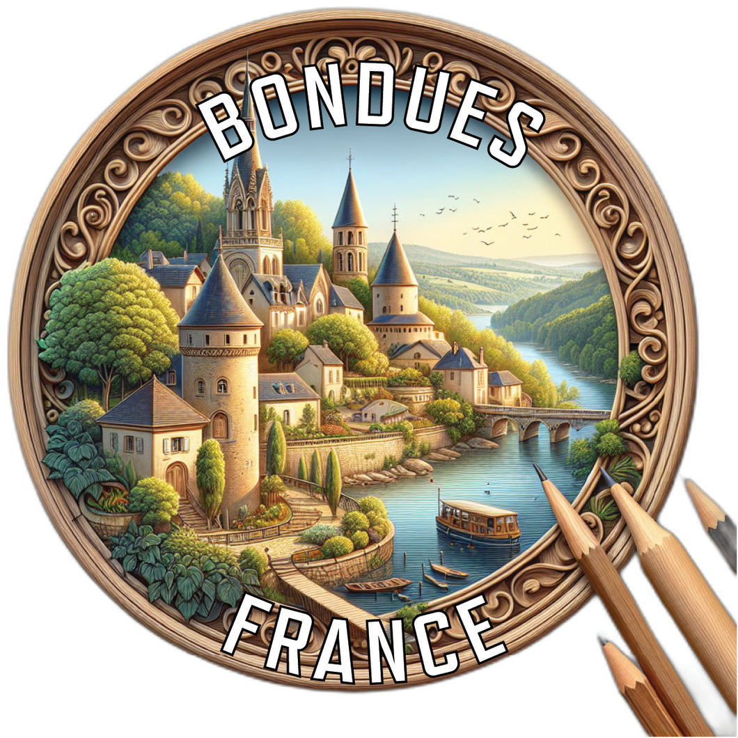 Bondues France Souvenir Die Cut Flat Magnet 2-Inch