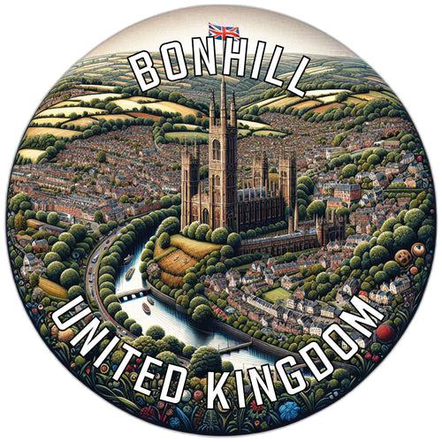 Bonhill United Kingdom Souvenir Die Cut Flat Magnet 6-Inch