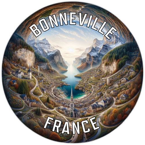 Bonneville France Souvenir Die Cut Flat Magnet 2-Inch