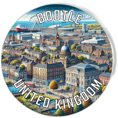Bootle United Kingdom Souvenir Die Cut Flat Magnet 6-Inch