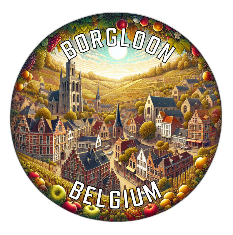Borgloon Belgium Souvenir Die Cut Flat Magnet 2-Inch