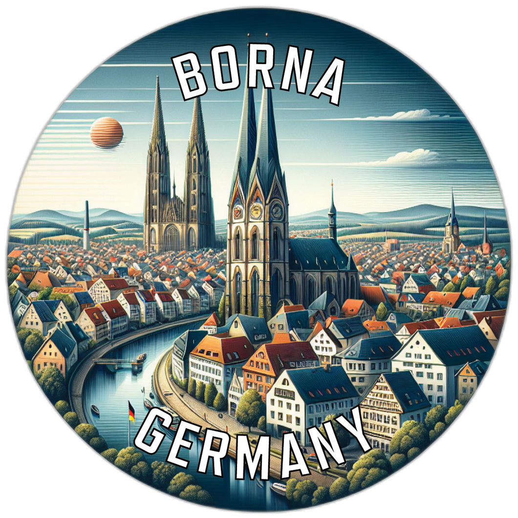 Borna Germany Souvenir Die Cut Flat Magnet 2-Inch