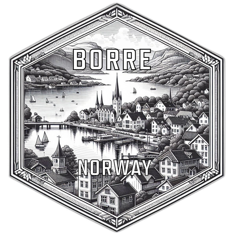 Borre Norway Travel Destination Souvenir Vinyl Decal Sticker 2-Inch