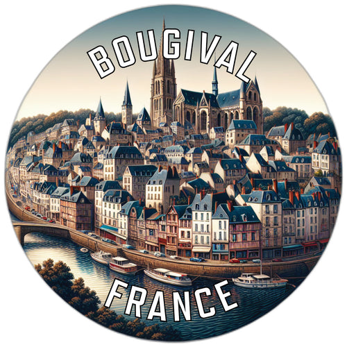 Bougival France Souvenir Die Cut Flat Magnet 2-Inch