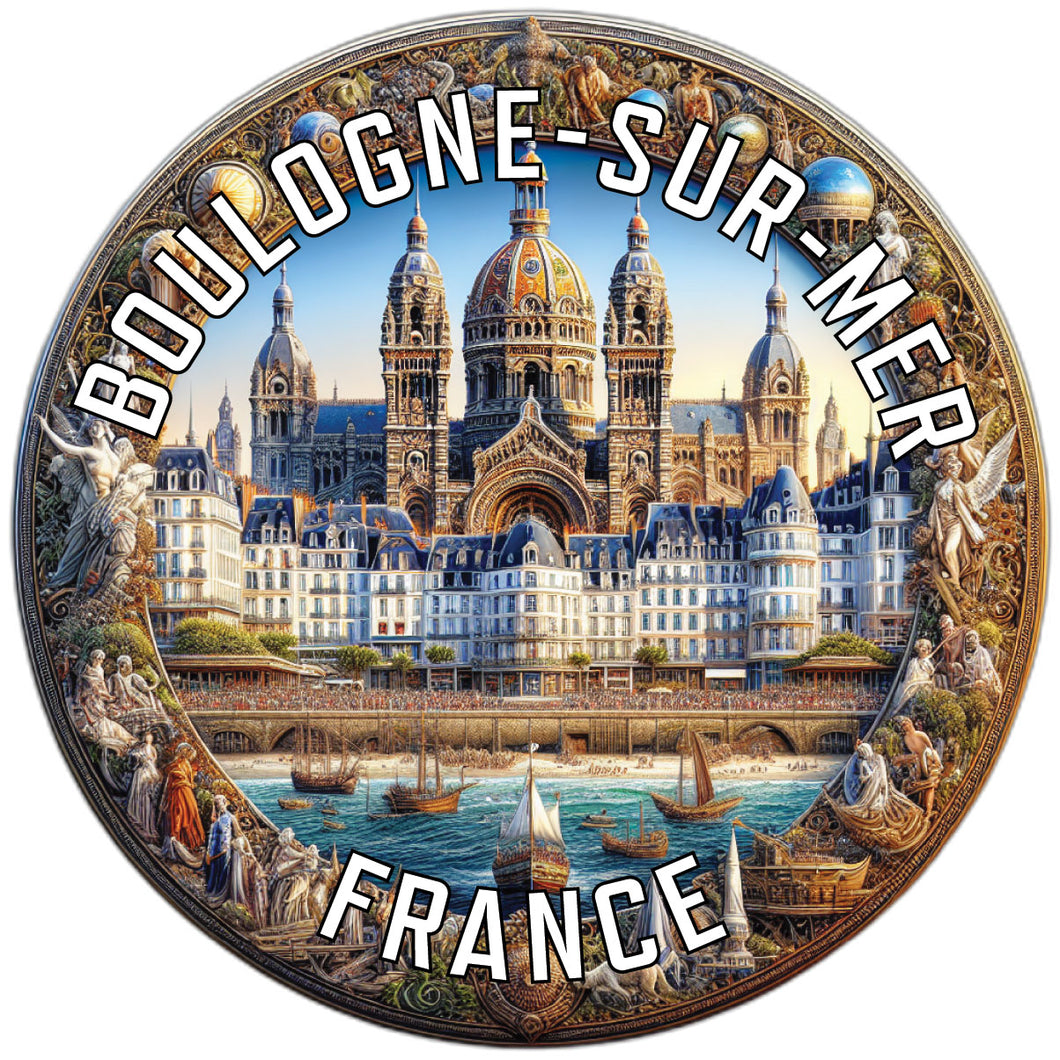 Boulogne sur Mer France Souvenir Die Cut Flat Magnet 6-Inch