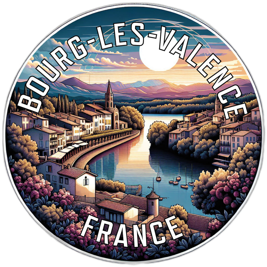 Bourg les Valence France Souvenir Die Cut Flat Magnet 2-Inch