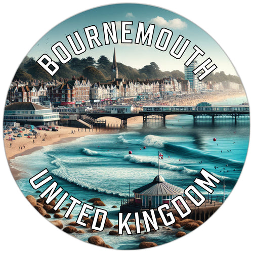 Bournemouth United Kingdom Souvenir Die Cut Flat Magnet 2-Inch