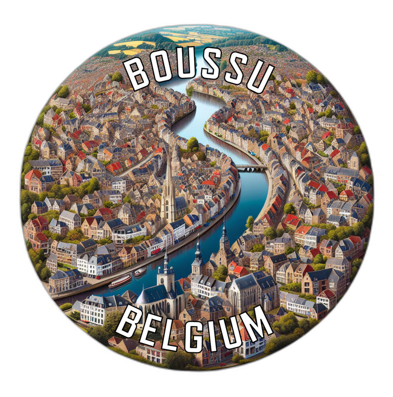 Boussu Belgium Souvenir Die Cut Flat Magnet 6-Inch