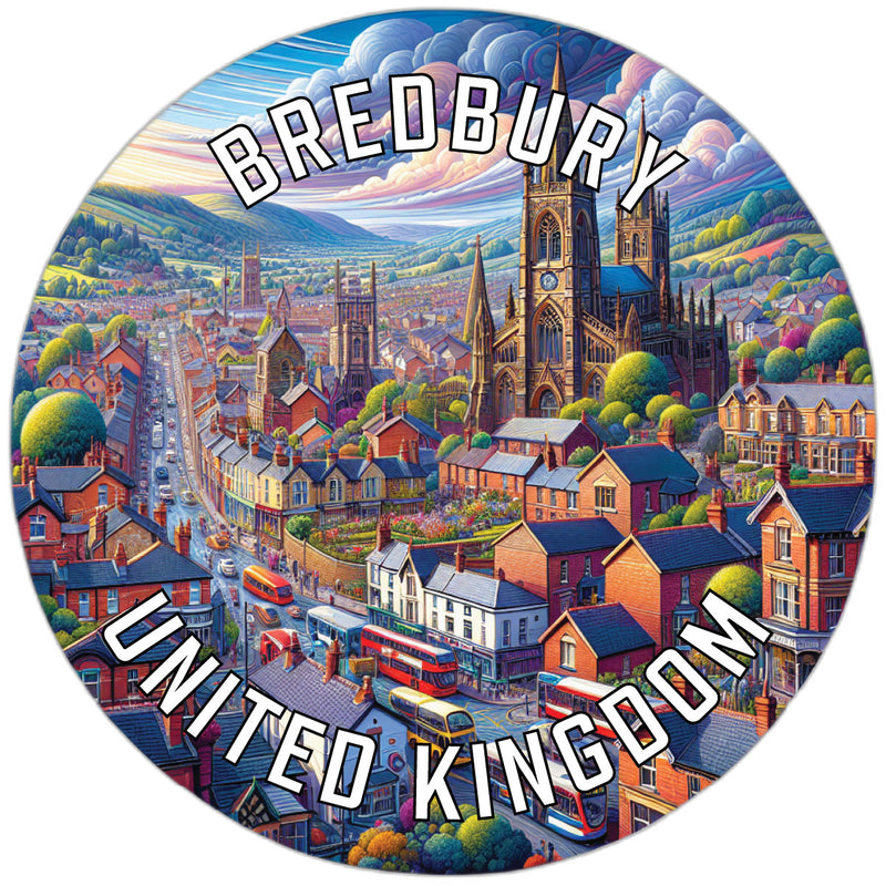 Bredbury United Kingdom Souvenir Die Cut Flat Magnet 2-Inch