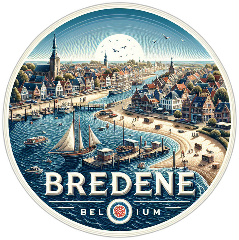 Bredene Belgium_updated Souvenir Die Cut Flat Magnet 2-Inch