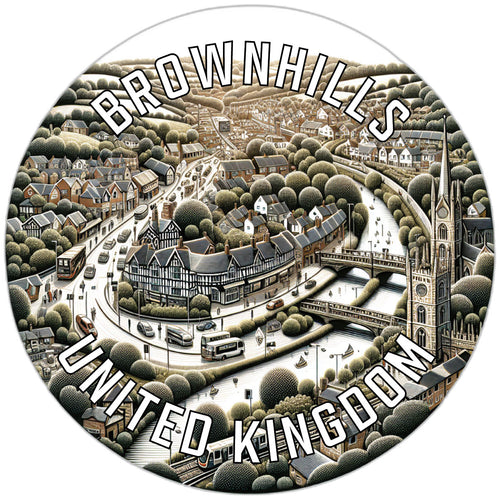 Brownhills United Kingdom Souvenir Die Cut Flat Magnet 6-Inch