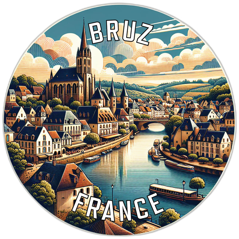 Bruz France Souvenir Vinyl Decal Sticker 2-Inch