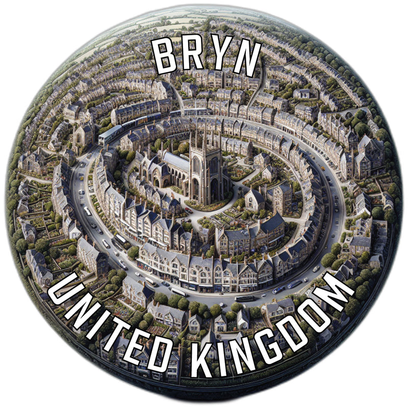 Bryn United Kingdom Souvenir Die Cut Flat Magnet 6-Inch