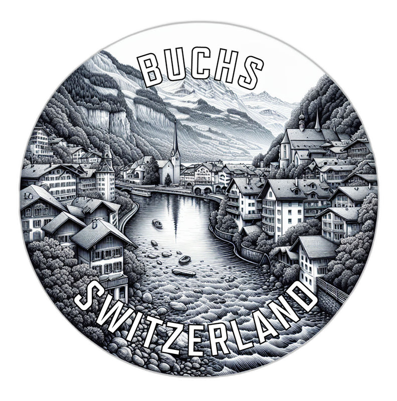 Buchs Switzerland Souvenir Die Cut Flat Magnet 2-Inch