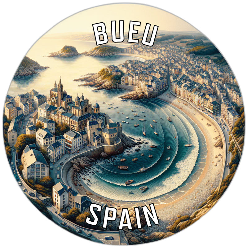 Bueu Spain Souvenir Die Cut Flat Magnet 6-Inch