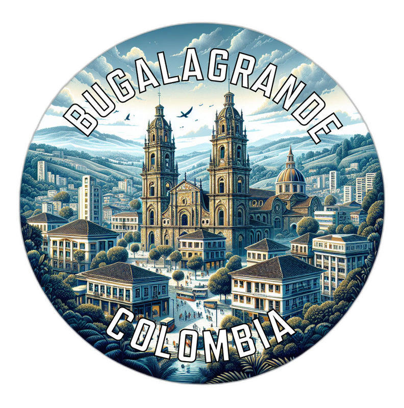 Bugalagrande Colombia Souvenir Die Cut Flat Magnet 2-Inch