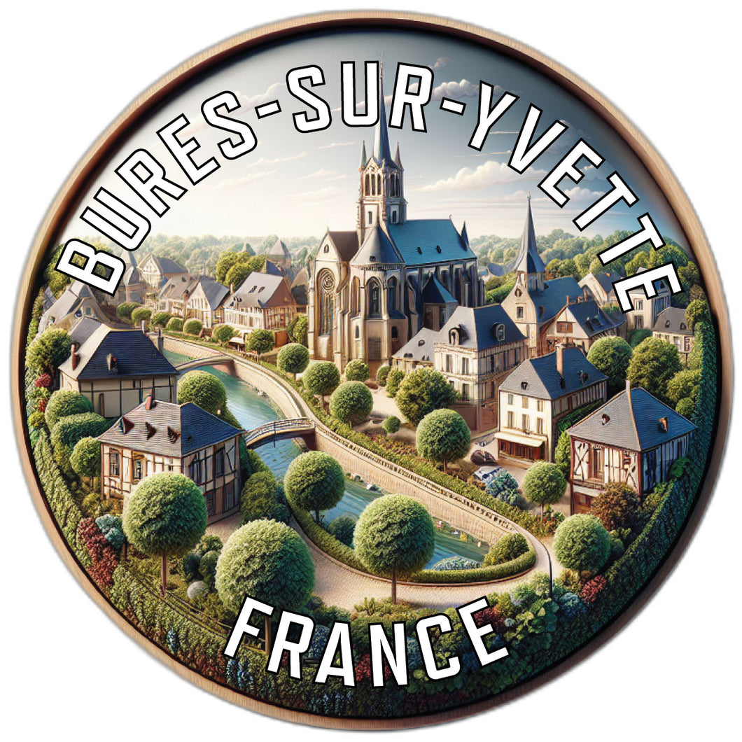 Bures sur Yvette France Souvenir Die Cut Flat Magnet 6-Inch